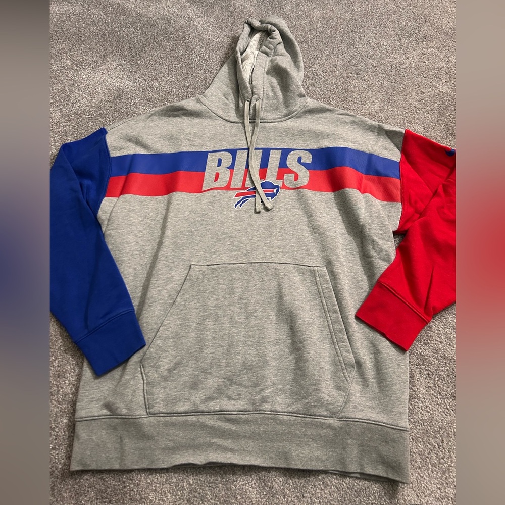 Nike Gray Hoodie with Blue and Red Accents